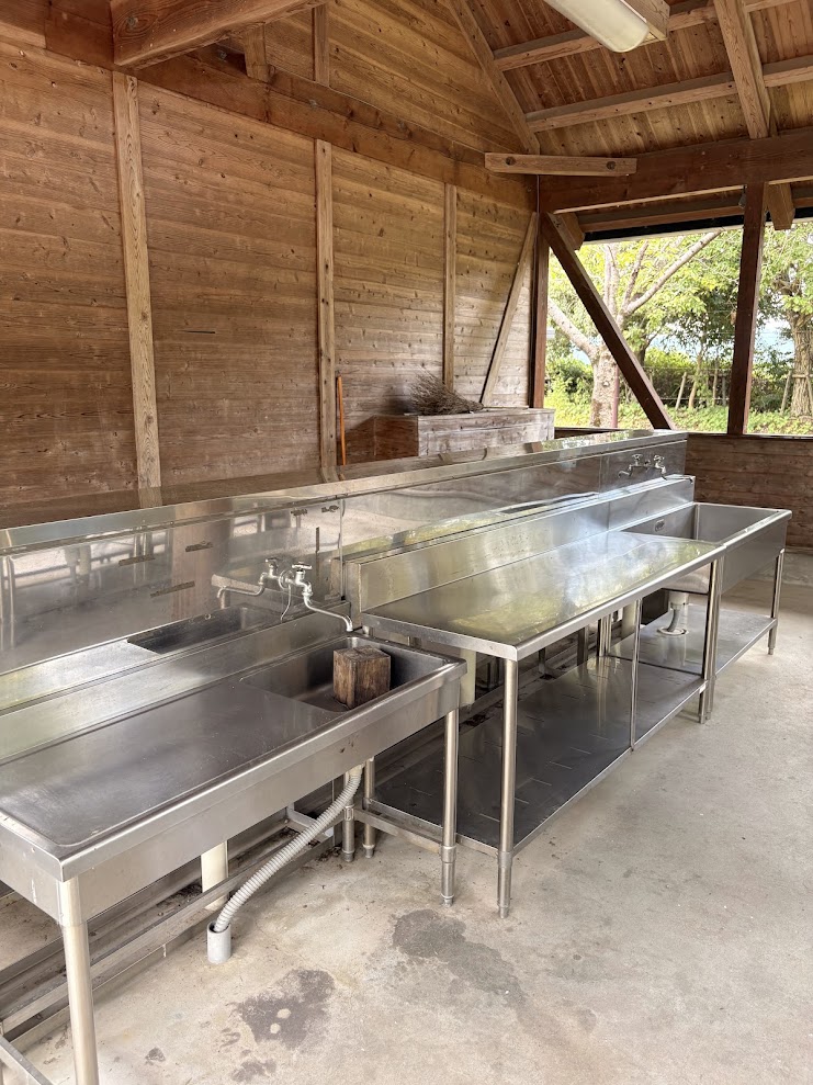 守山市みさき自然公園のバーベキューエリアに設置された水場