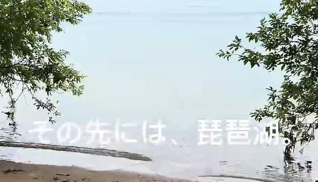 滋賀県守山市の小さな砂浜から見た琵琶湖